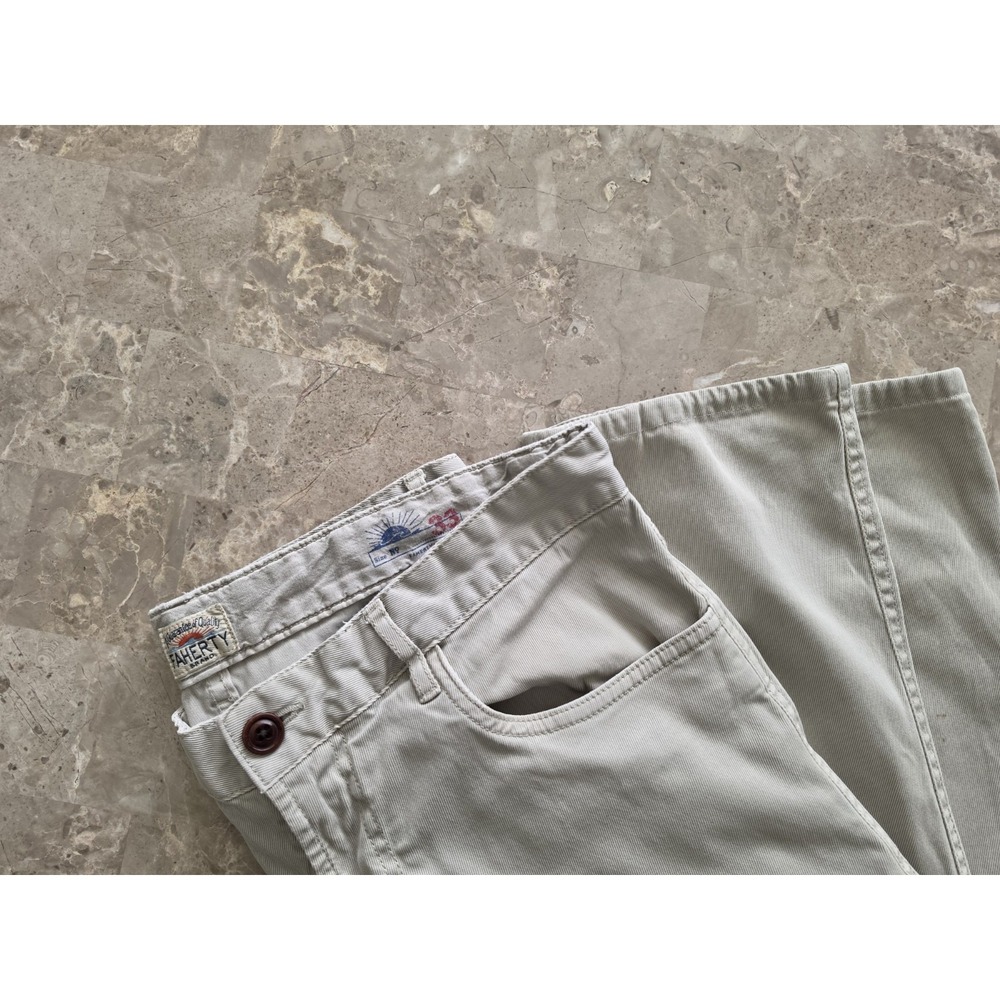 FAHERTY 5-Pocket Twill Pants Quiet Luxury Coastal Casual Chino Sand 33x29‎